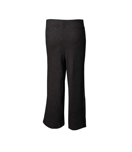 Womens/ladies meghan belted rib pants black Brave Soul