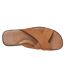 Mens Chesil Leather Cross Strap Flat Flip Flops Tan Oliver Sweeney-3