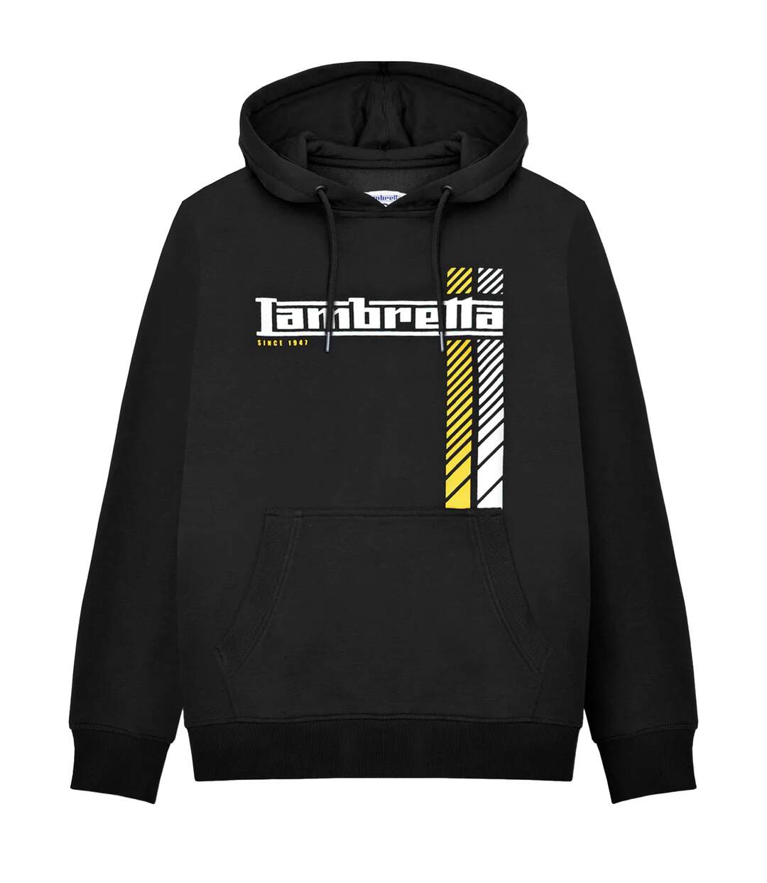 Sweat à capuche ss25 homme noir / jaune or Lambretta-1