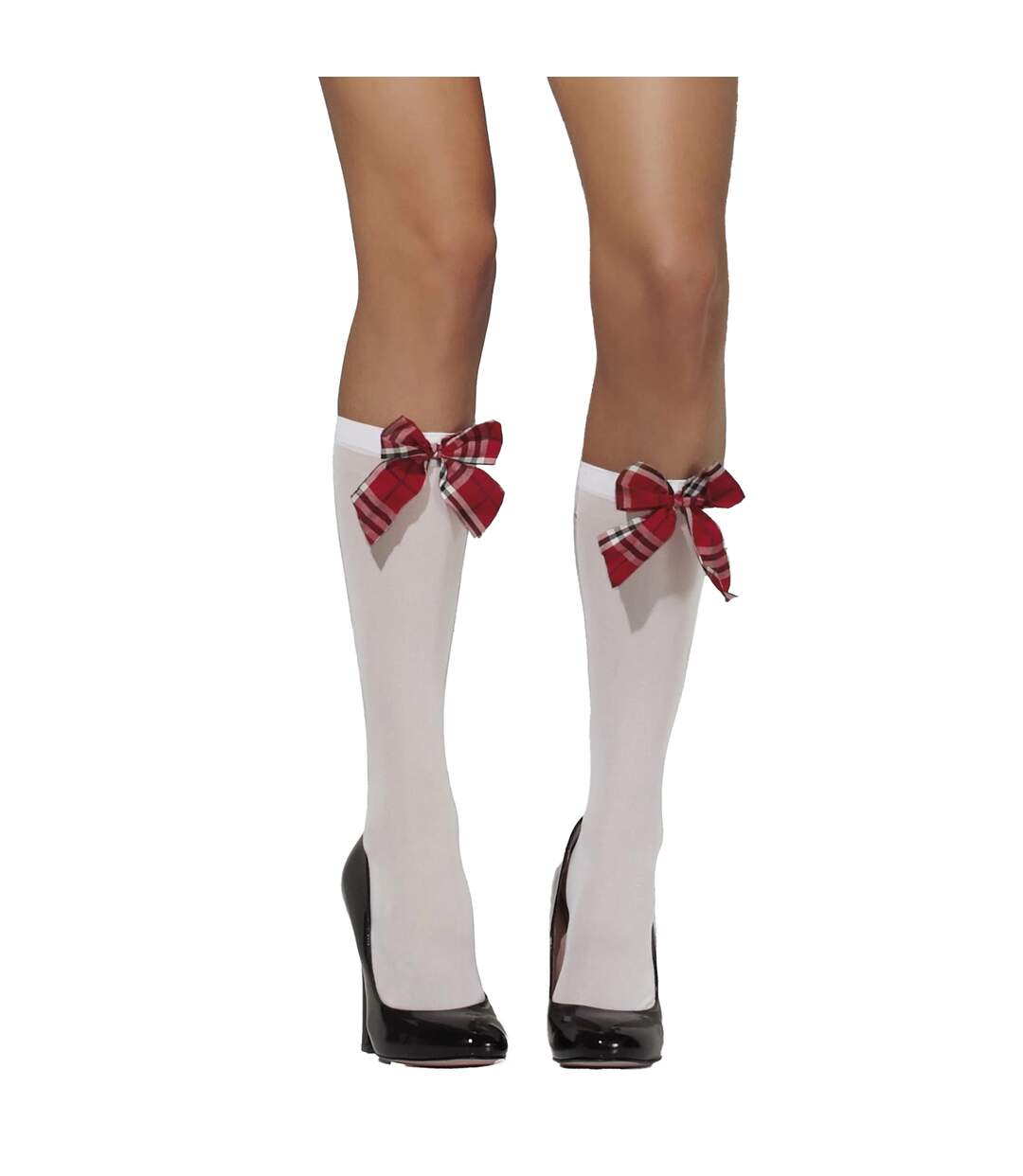 Chaussettes hauteur genoux femme blanc Smiffys-1