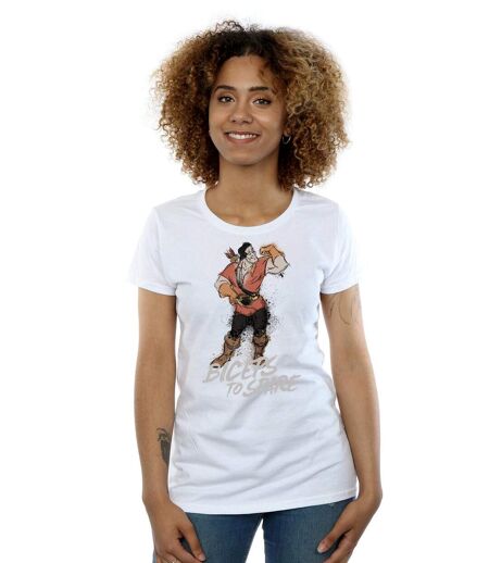 Disney - T-shirt BEAUTY AND THE BEAST GASTON BICEPS TO SPARE - Femme (Blanc) - UTBI14710