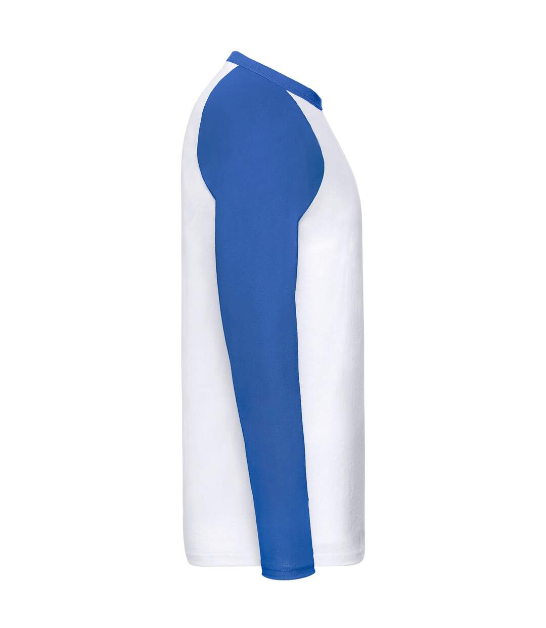Mens Contrast Long-sleeved Baseball T-shirt White Royal Blue Fruit Of The Loom-3