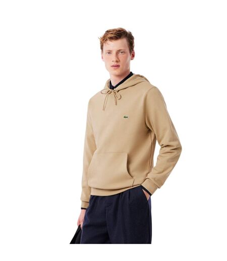 Mens Basic Pullover Hoodie Beige Lacoste