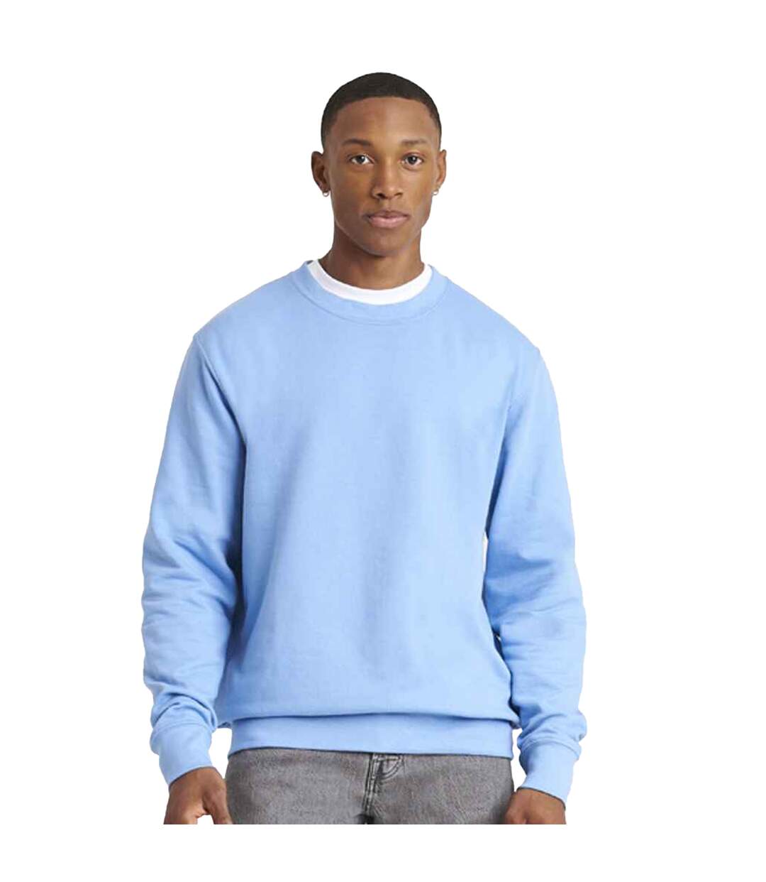 Unisex adult soft touch sweatshirt cornflower blue Awdis-3
