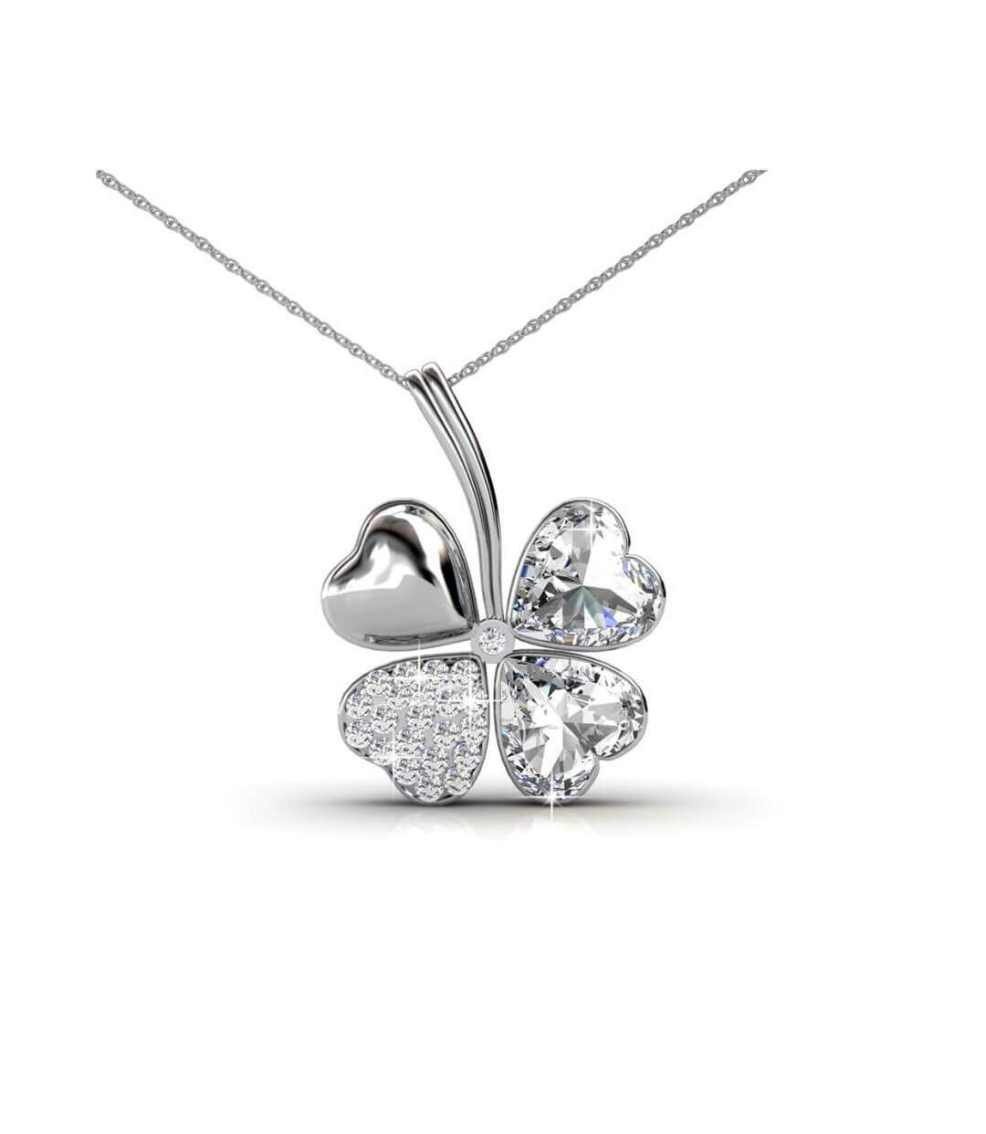 Collier et Pendentif Four Leaf , Cristal d'Autriche-1