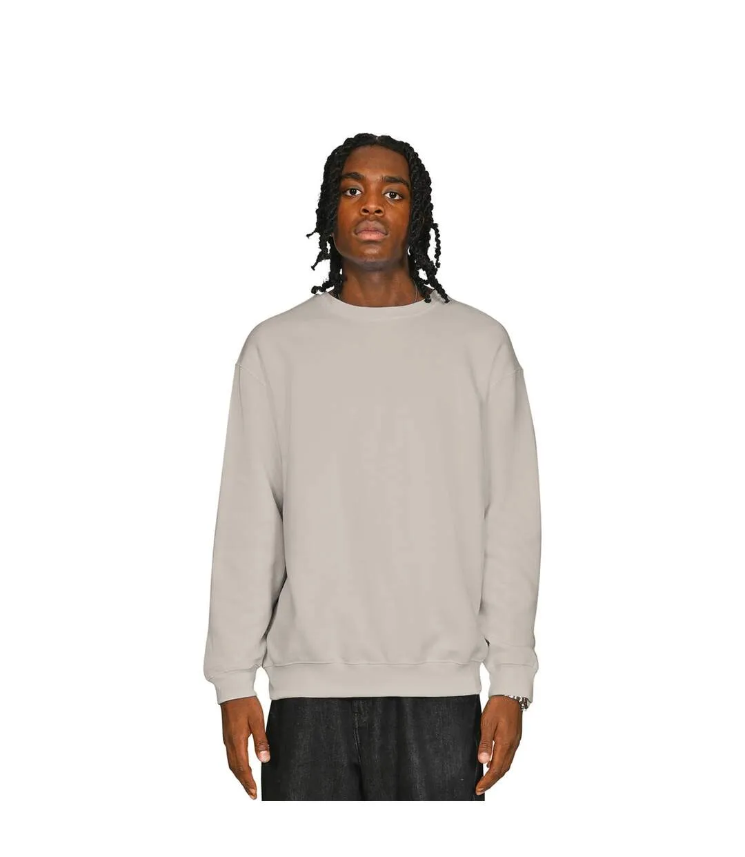 Mens Ringspun Cotton Tall Oversized Sweatshirt Stone Casual Classics-1