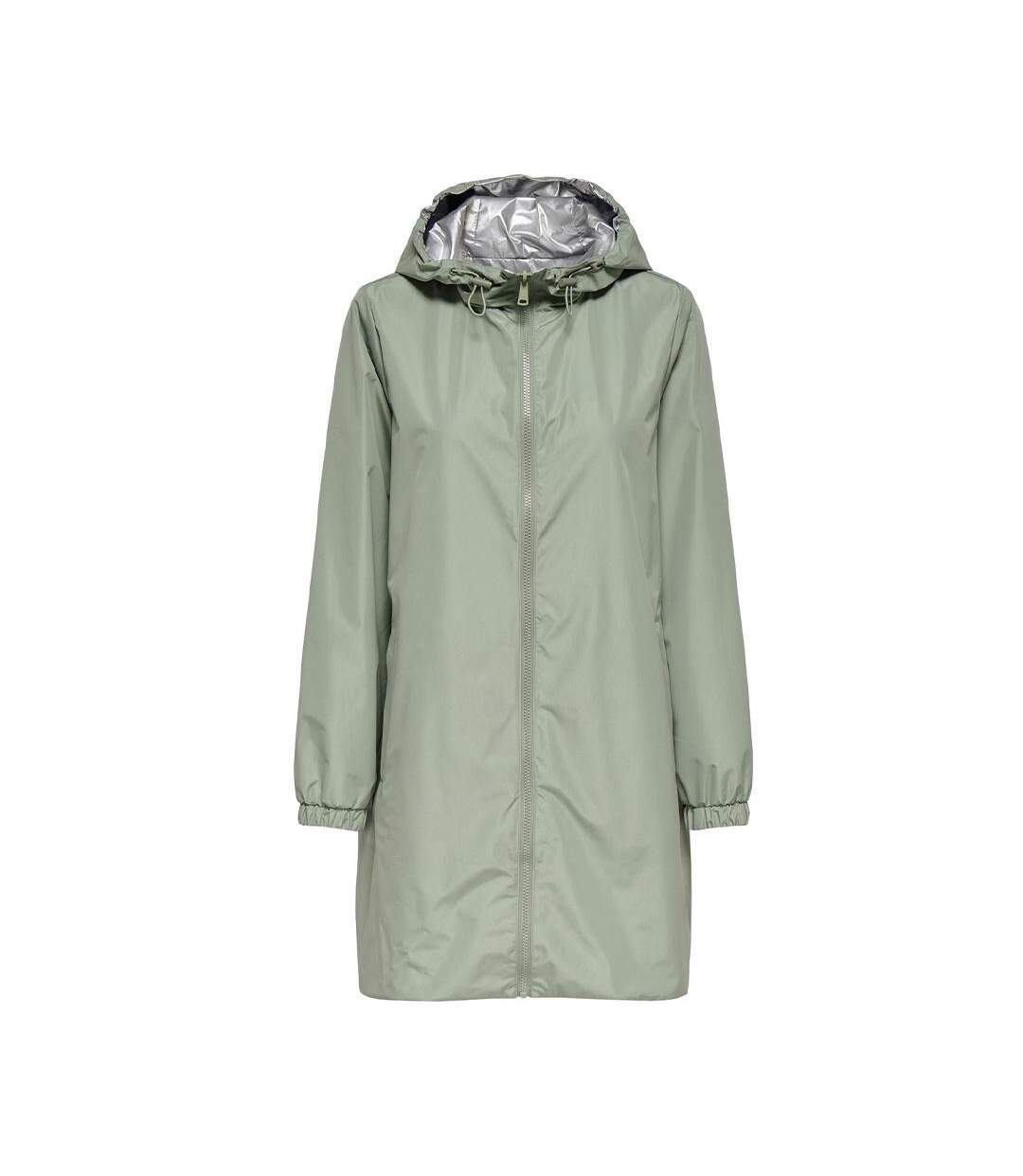 Coupe vent à capuche réversible vert/argent femme only fry-2