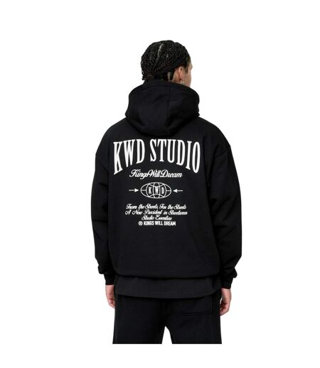 Mens Studio Studios Back Print Hoodie Black Kings Will Dream