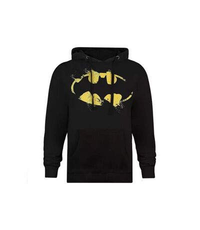 Batman Mens Painted Effect Logo Hoodie (BLACK/YELLOW) - UTTV239