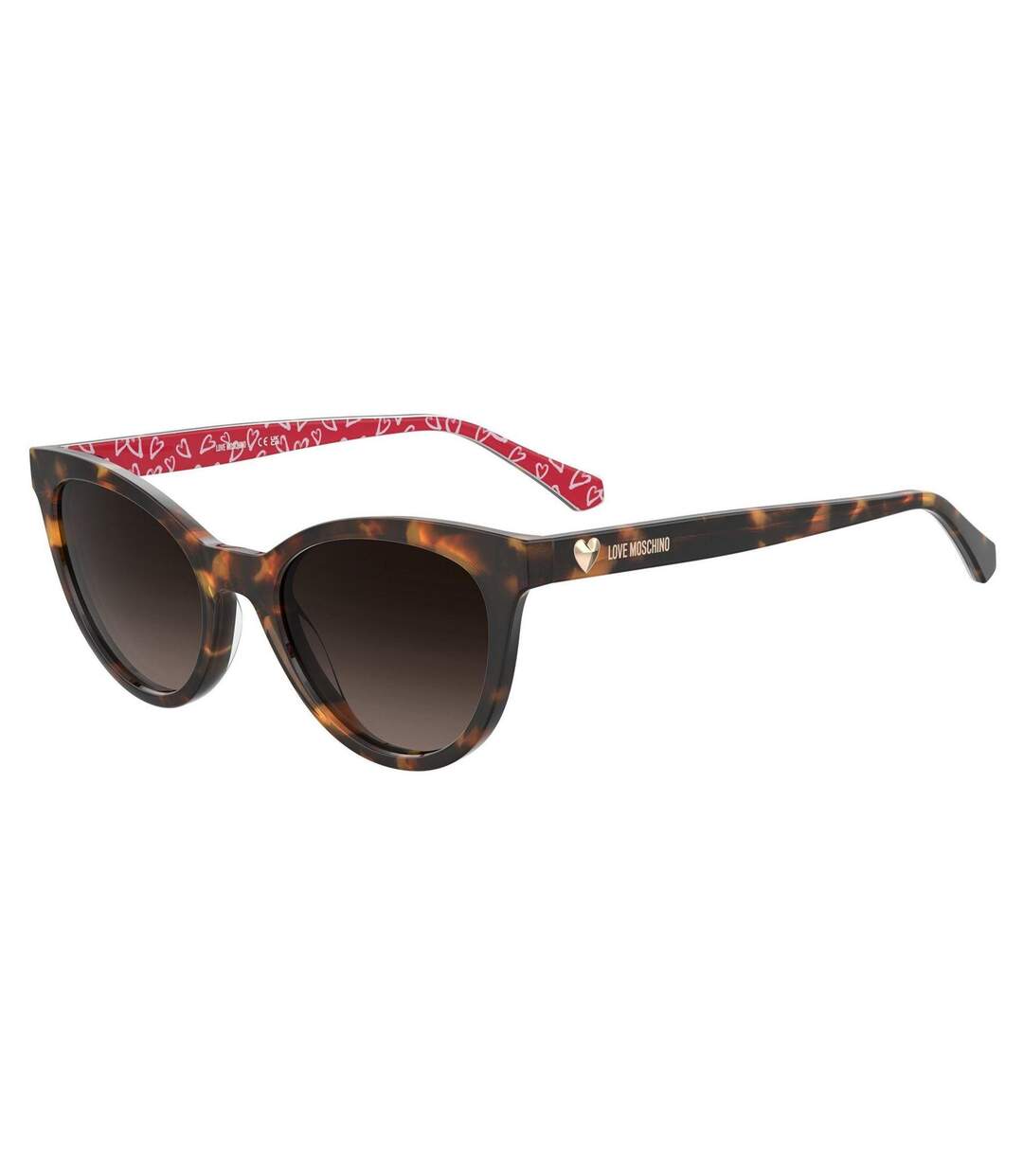 Lunettes De Soleil Motif/style Cœur Femme 52 Cm Marron Sombre Love Moschino-1