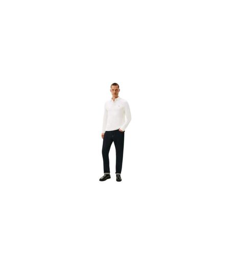 Mens Herringbone Regular Polo Shirt Ecru Tommy Hilfiger