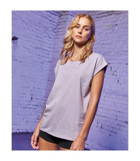 Build Your Brand Womens/Ladies Extended Shoulder T-Shirt (Lilac) - UTRW5675