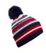 Unisex Adult Striped Beanie French Navy Classic Red White Beechfield-2