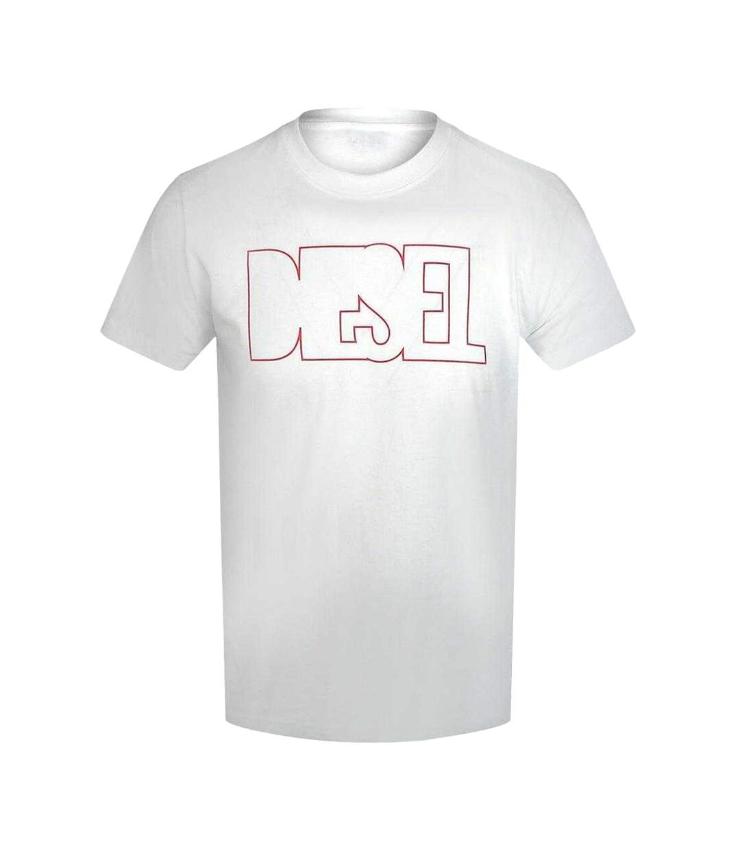 Unisex Adult Logo Outline T-shirt Bright White Diesel-1