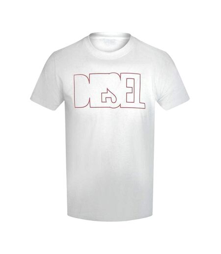 Unisex Adult Logo Outline T-shirt Bright White Diesel