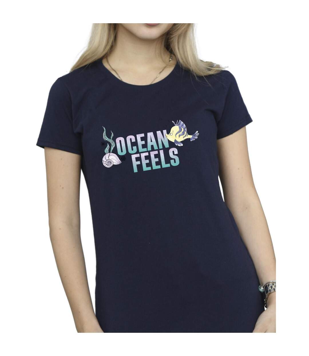 Disney T-shirt coton Ocean The Little Mermaid Femme/Ladies (Bleu marine) - UTBI26375-3