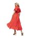 Robe Mi-longue Fête Motif/style À Pois Femme Rouge AX Paris-3