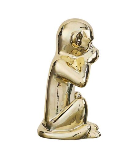 Statue en dolomite Singe 17 x 15 x 28 cm Or