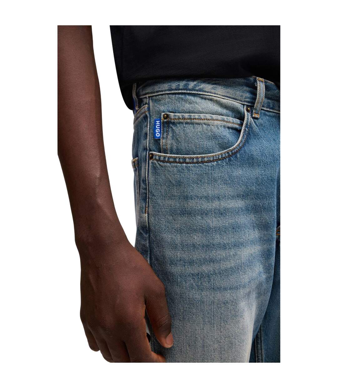 Mens 5 Pockets Slim Jeans Medium Blue Hugo-4