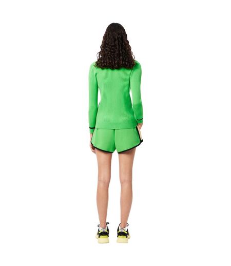 Womens/ladies Pique Contrast Panel Shorts Green Lacoste