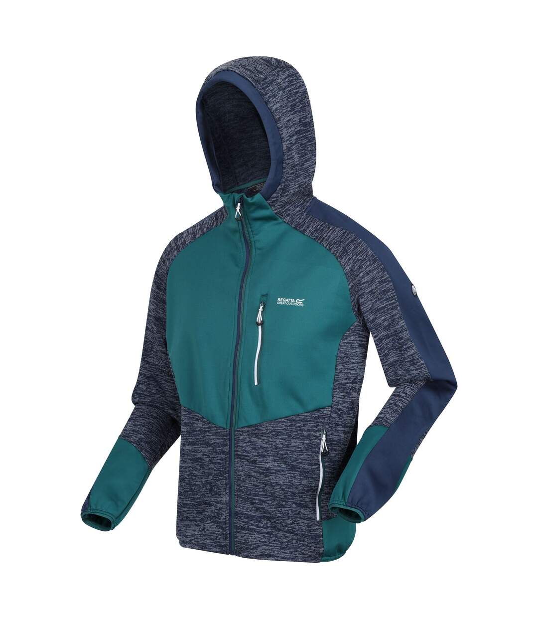 Mens Cadford Iv Marl Fleece Jacket Admiral Blue Pacific Green Regatta-3