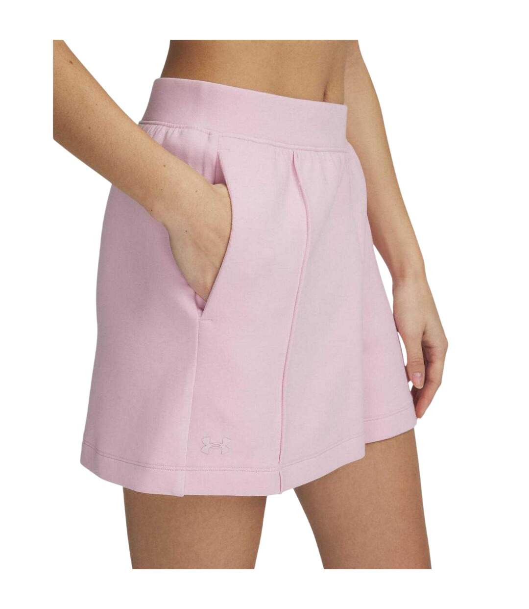 Womens/ladies Fleece Shorts Pink Under Armour-4