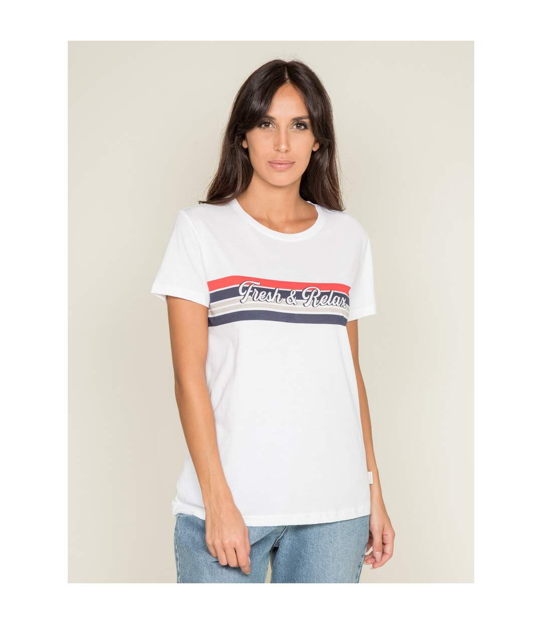 T-shirt col rond message FRAMONT - Dona X Lisa-1