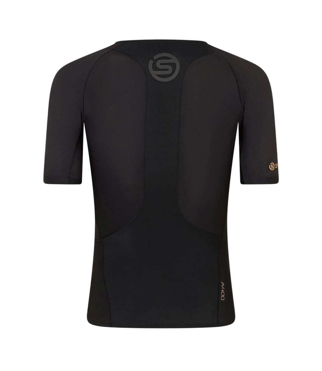 Mens A400 Back Logo Performance Fitted Top Black Skins-2