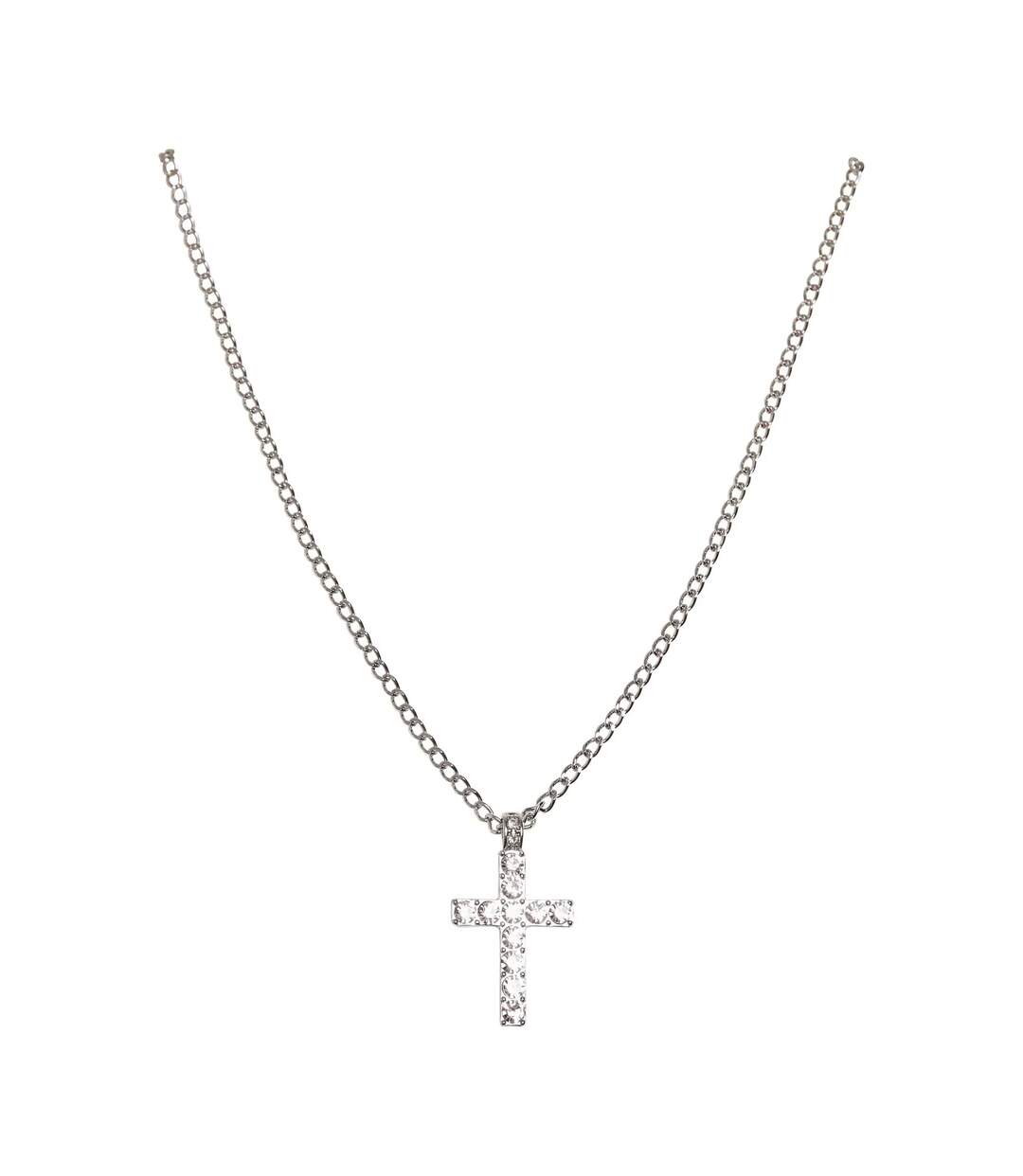 Diamond Cross Necklace One Size Silver Urban Classics-1