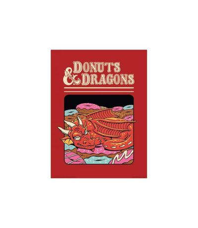 Vincent Trinidad - Poster DONUTS AND DRAGONS (Orange / Blanc / Noir) (30 cm x 40 cm) - UTPM3978