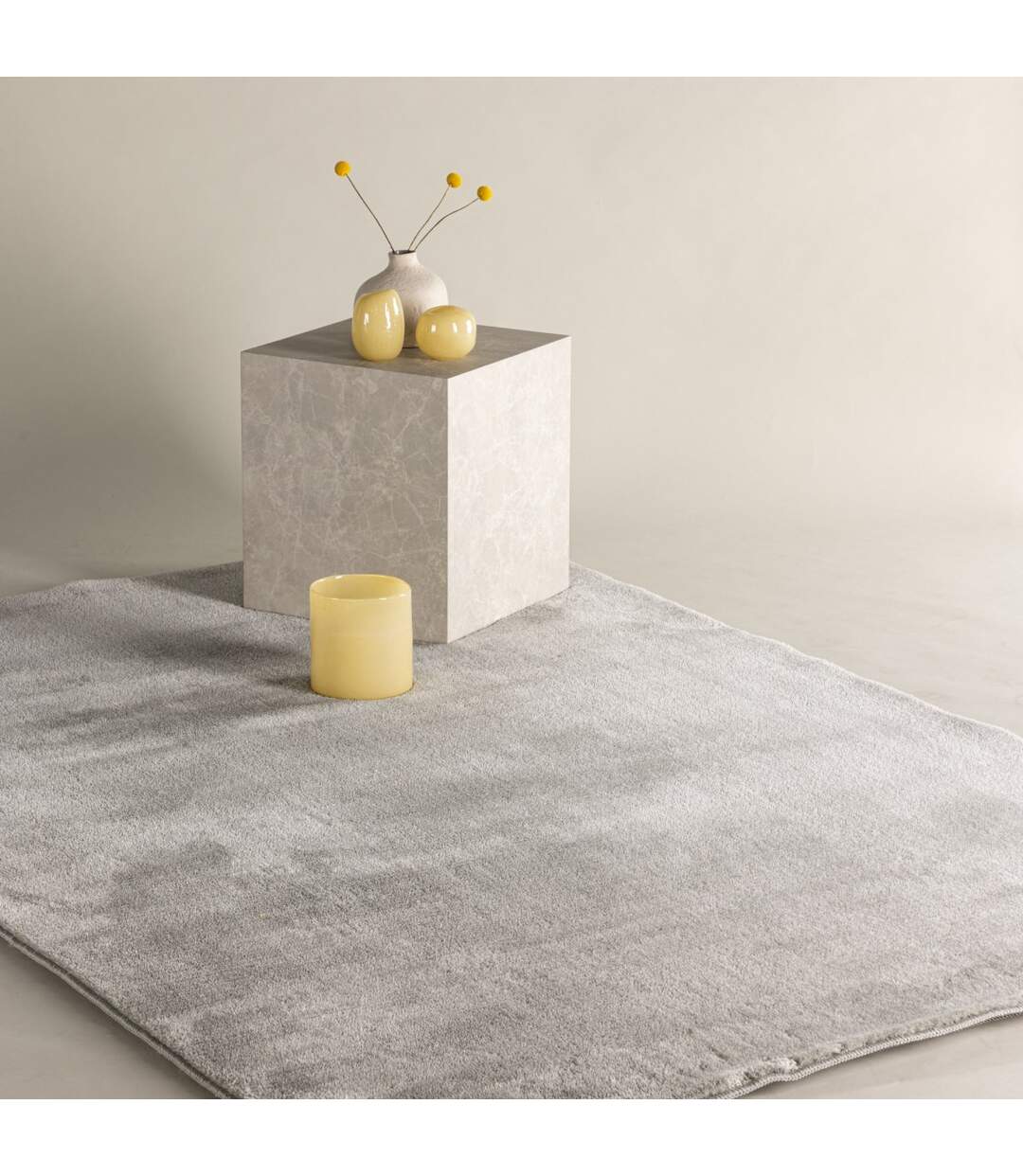 Tapis Design Uni Blanca 160x230cm Gris Clair-3