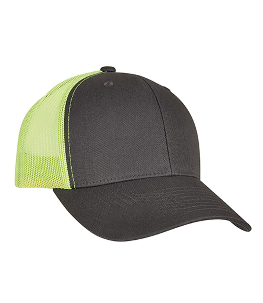 Casquette Trucker Motif/style Rétro Charbon Vert Néon Flexfit-2