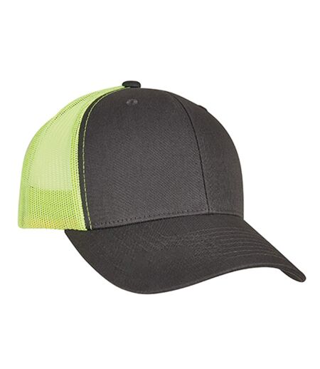 Casquette Trucker Motif/style Rétro Charbon Vert Néon Flexfit