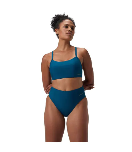 Womens/ladies Solid High Waist Bikini Bottoms Green Speedo
