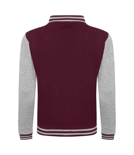 Blouson d´université adulte bordeaux / gris chiné Awdis