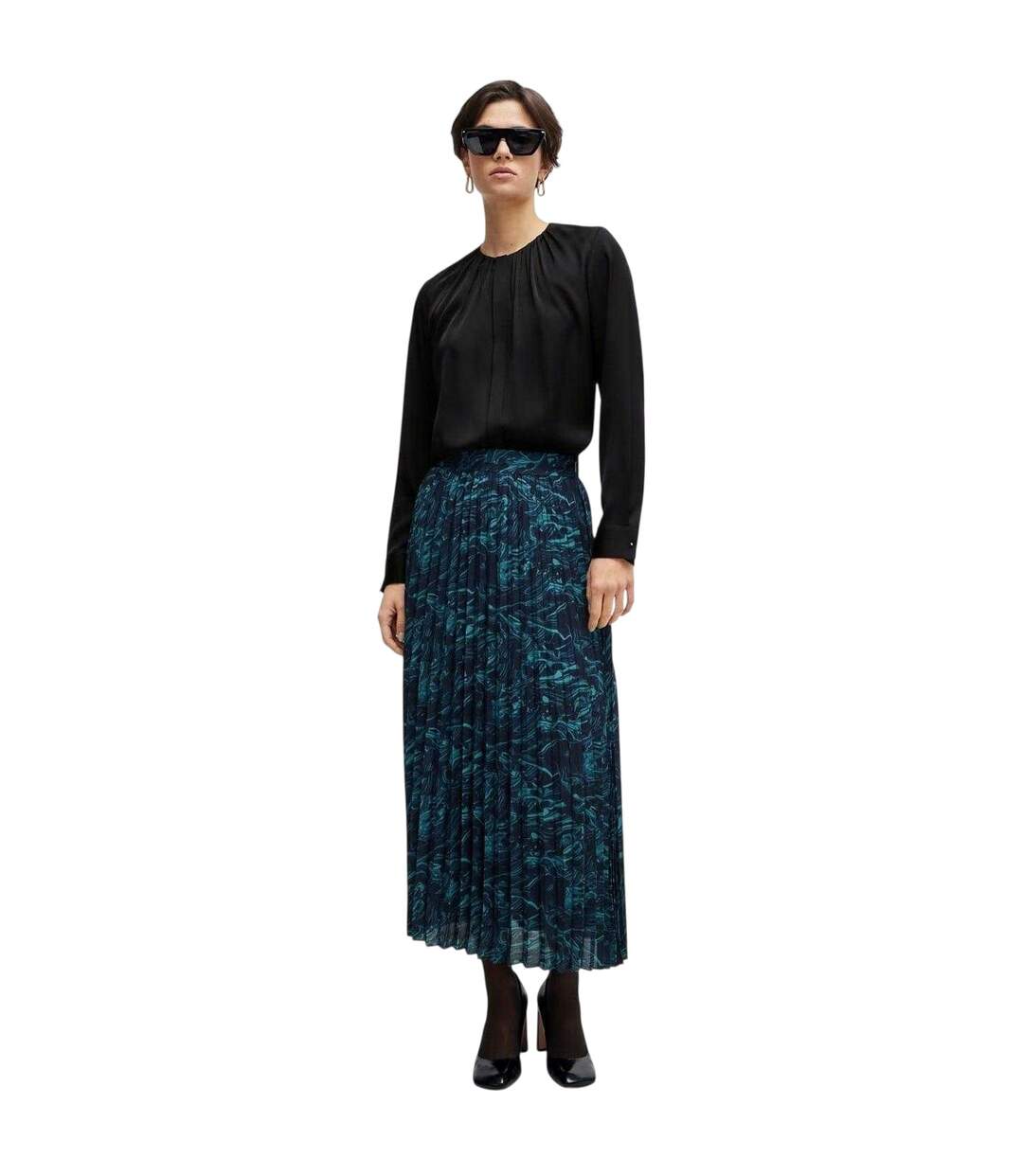 Jupe Mi-longue Motif/style Marbré Femme Marron Hugo Boss-4