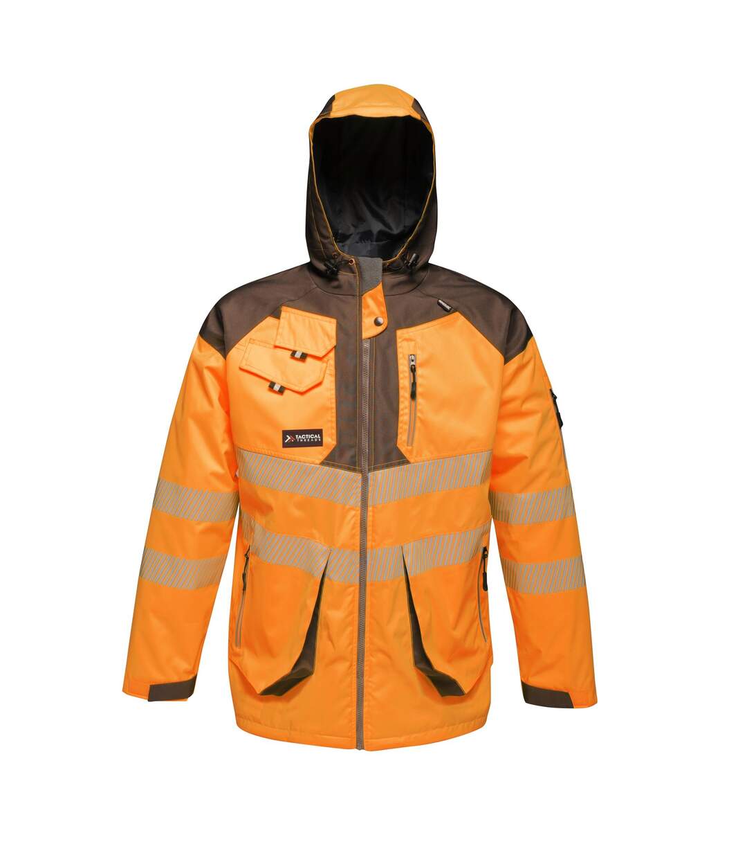 Regatta Mens Hi-Vis Waterproof Reflective Parka Jacket (Orange/Grey) - UTRG4536