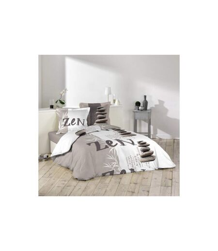Parure de Lit 3 Pièces Galets Zen 240x220cm Taupe