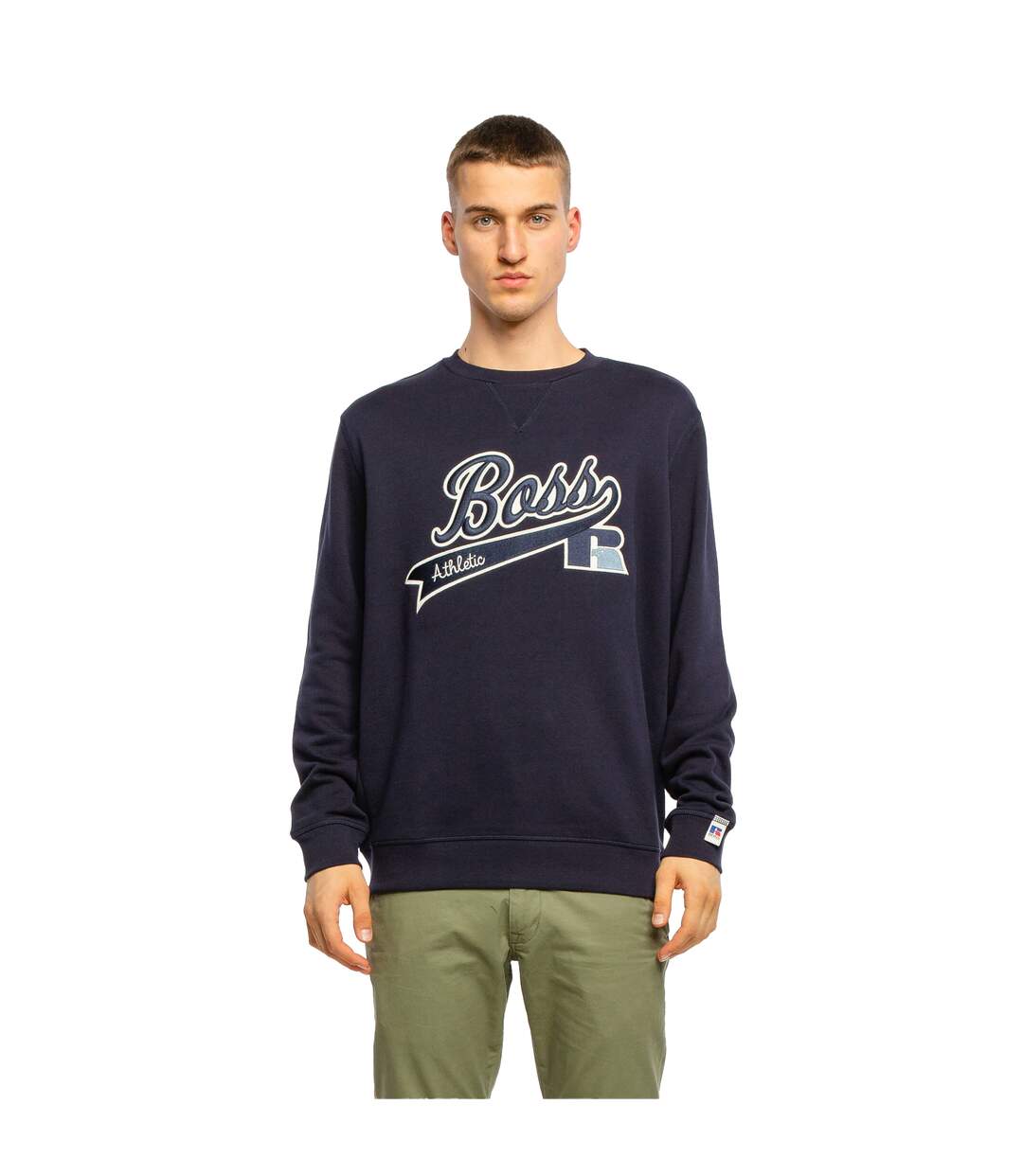 Mens Stedman Athletic Sweatshirt Navy Boss X Russel-3