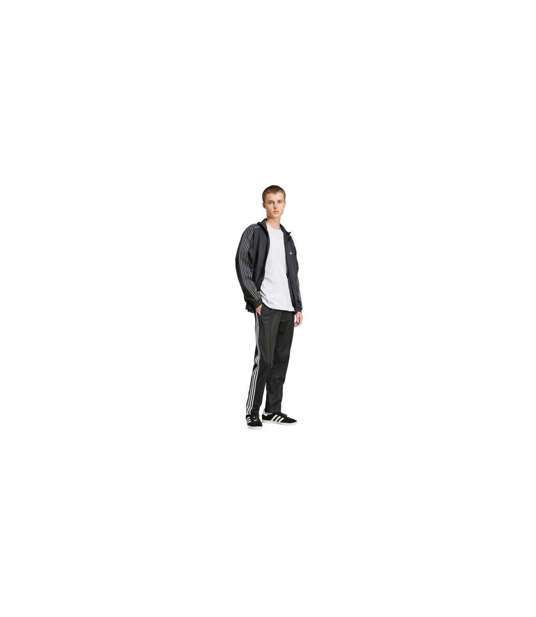 Mens Classic Joggers Black White Adidas-1