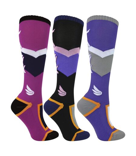 3 Pack Ladies Ski Socks Cushioned Thermal Moisture Wicking Winter Sports Socks