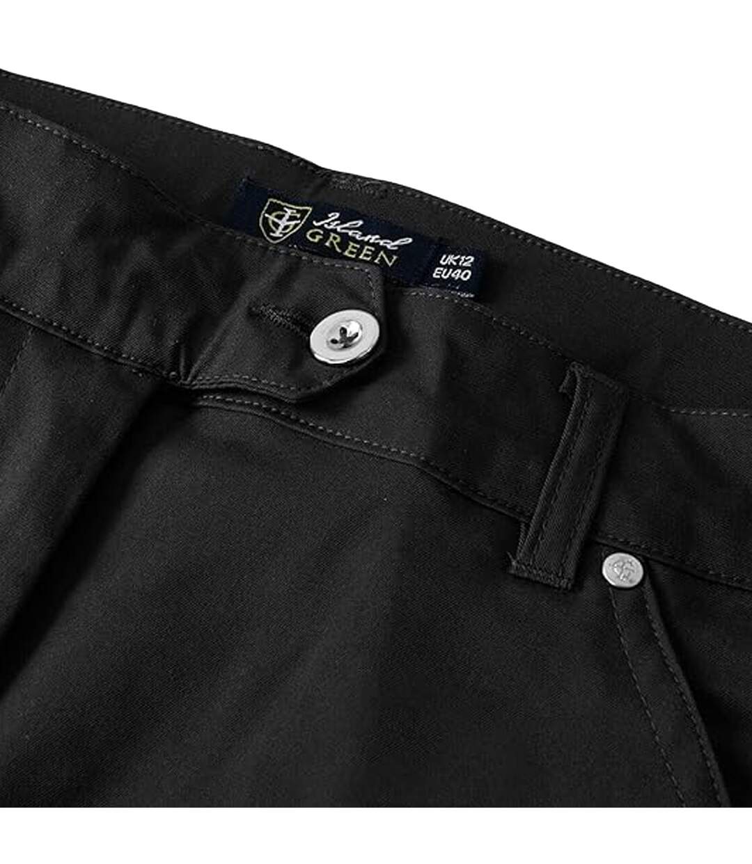 Womens/ladies Golf Capri Trousers Black Island Green-4
