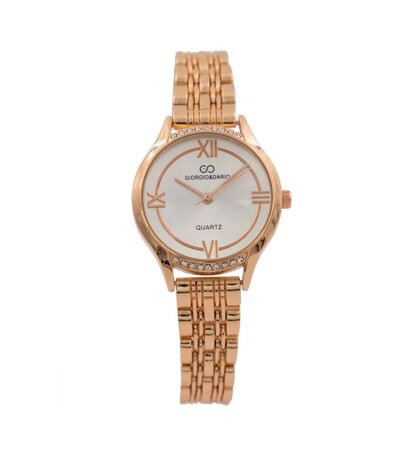 Montre pour Femme en Métal Rosé Strass GIORGIO