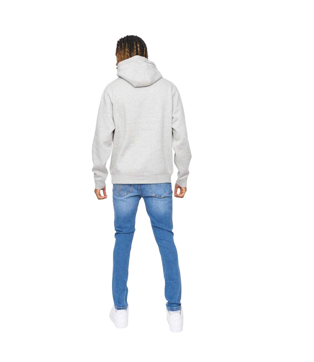 Mens Essentials Overhead Hoodie Grey Marl SikSilk-3
