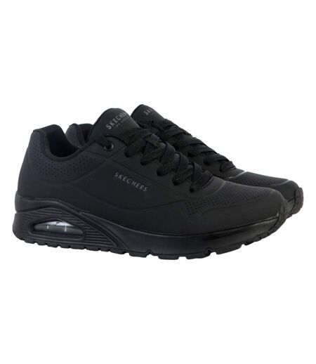 Mens Uno Synthetic Leather Trainers White Skechers