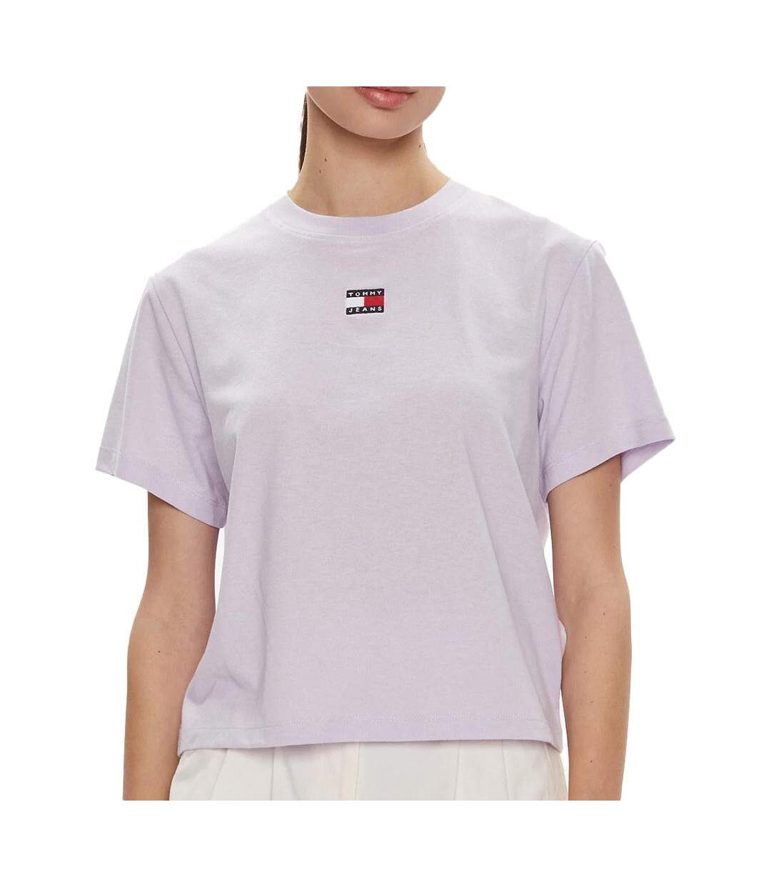 T-shirt Violette Femme Tommy Hilfiger Badge - L-1