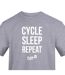 T-shirt Motif/style Imprimé Cycle Sleep Repeat Homme Gris Plain Lazy-3