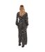 Womens/ladies Relaxed Fit Long-sleeved Jumpsuit Black White Influence-2
