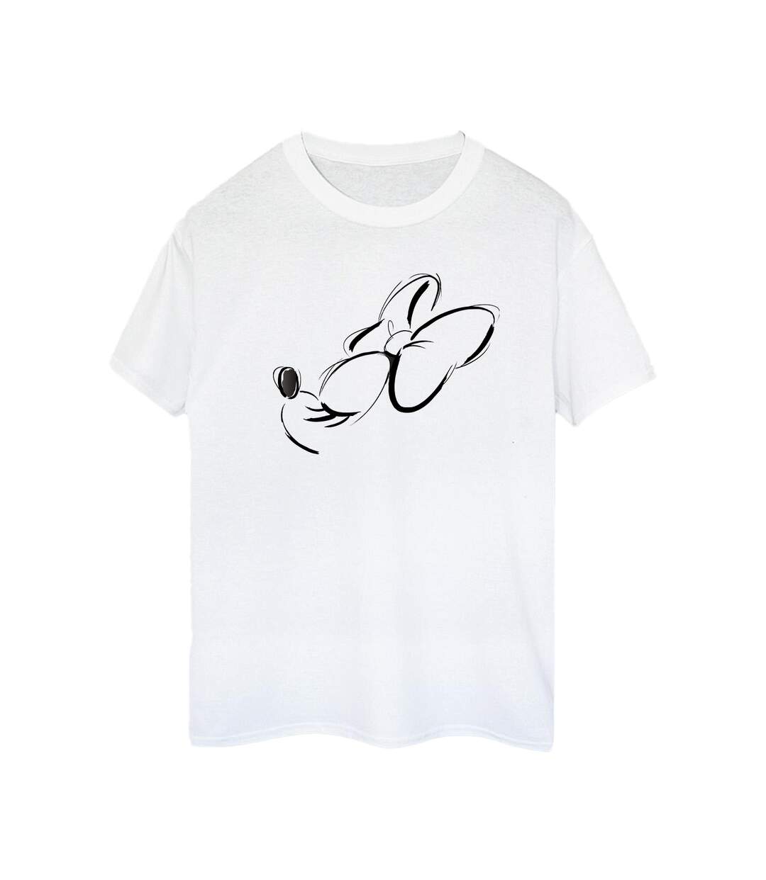 Disney Femmes/Ladies - Minnie Mouse - T-shirt boyfriend en coton avec le nez en l'air (Blanc) - UTBI48672-1