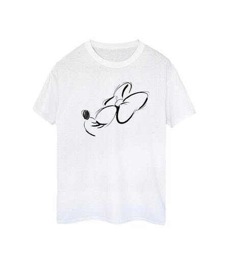 Disney Femmes/Ladies - Minnie Mouse - T-shirt boyfriend en coton avec le nez en l'air (Blanc) - UTBI48672